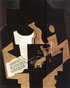 Juan Gris Guitar Pipe and Score oil on canvas